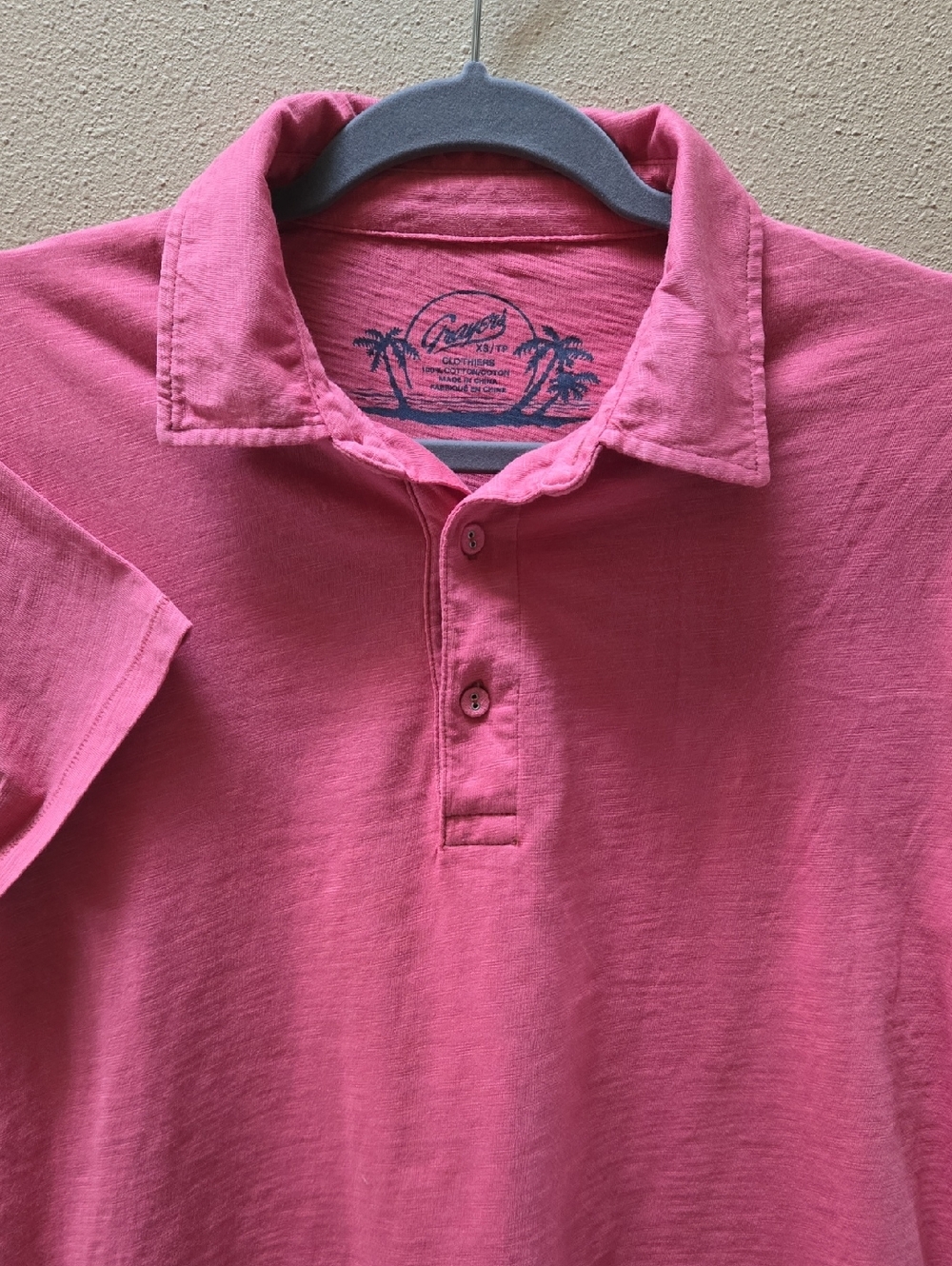 Pink Men's Short-Sleeve Polo XS